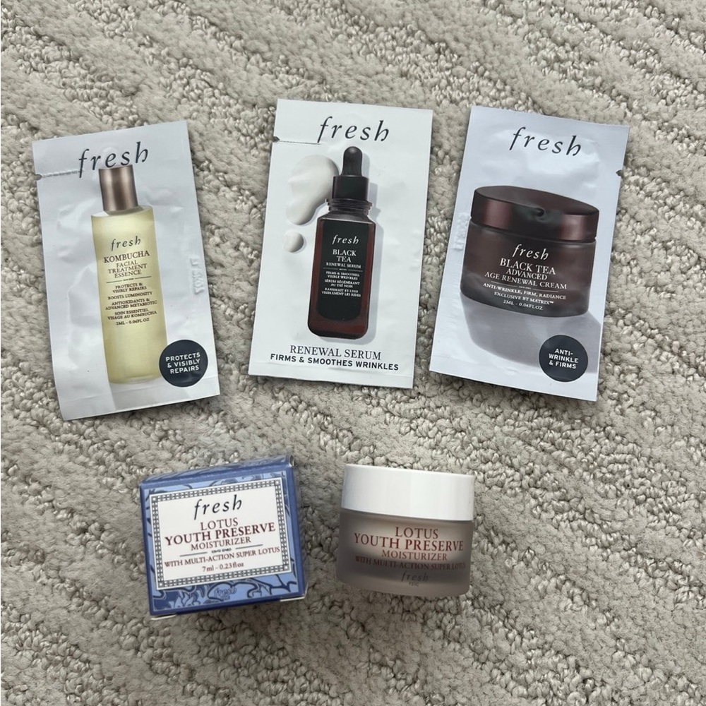 Fresh LOTUS YOUTH PRESERVE Moisturizer Deluxe TRAVEL SIZE 4pc bundle